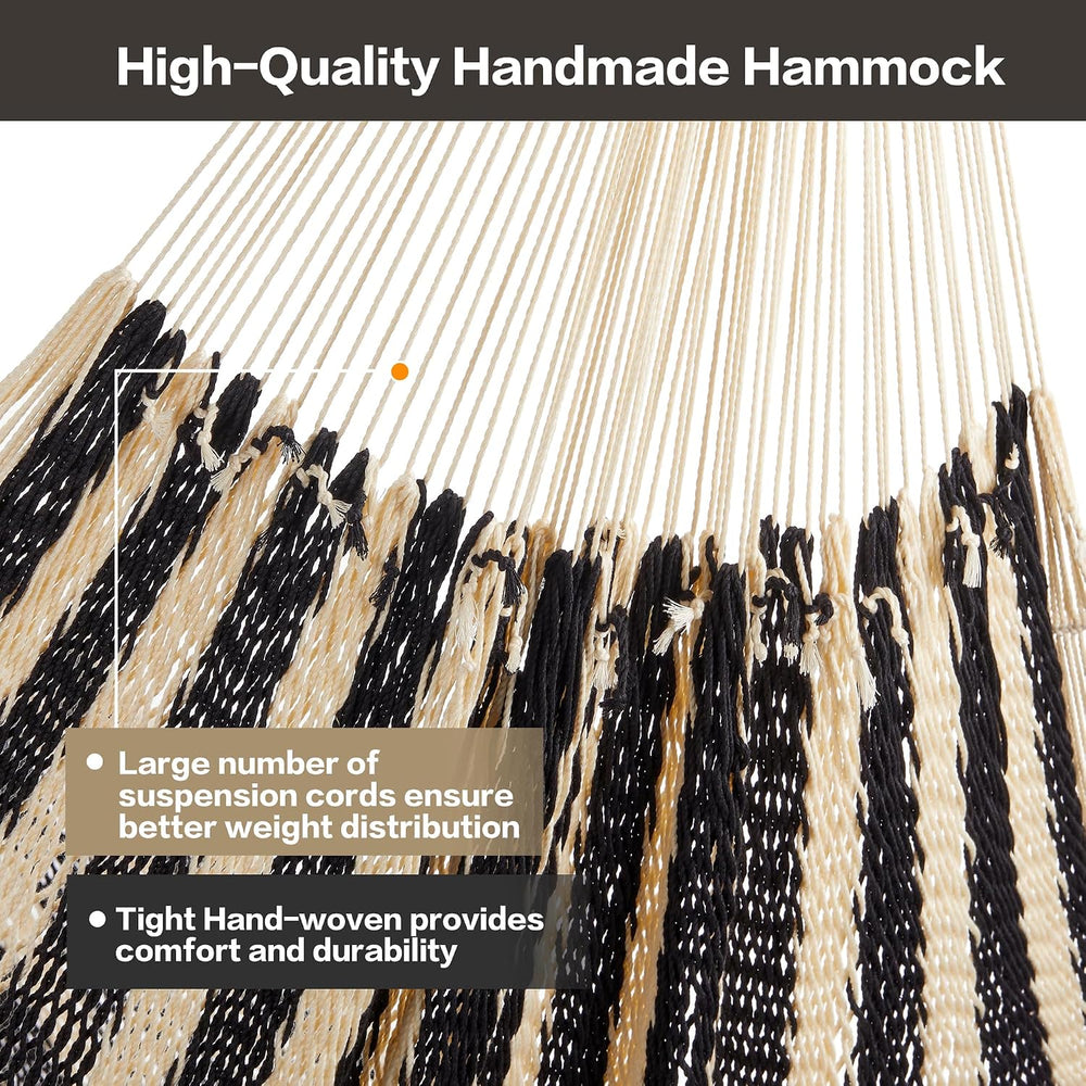 CHULIM Handwoven Mayan Hammock with 10ft Tree Straps, 550lbs Capacity Soft Ro...