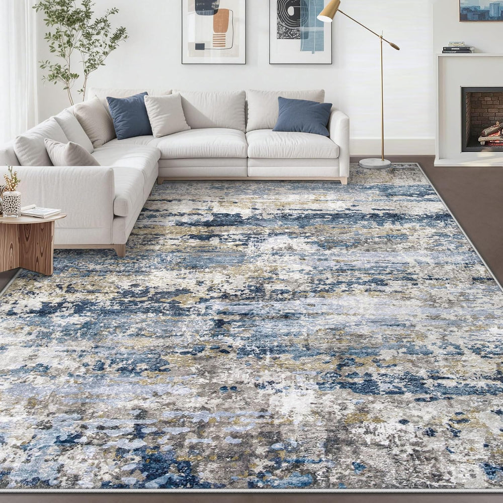 pmtsns Area Rugs 8x10 for Living Room: Washable Rug Modern Abstract Neutral S...
