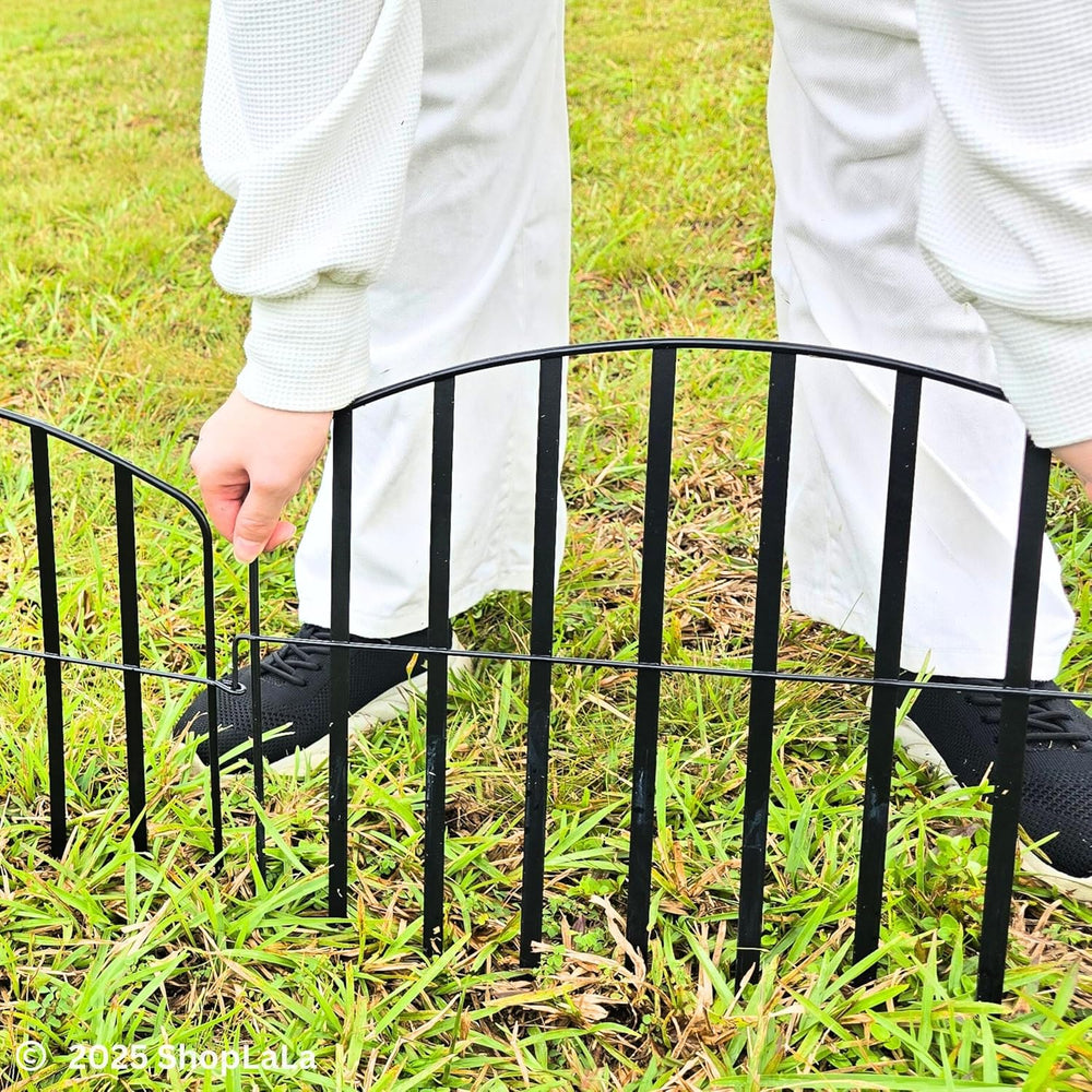 ShopLaLa Decorative Fence (20 Panels) 13in(L) x 16.5in(H) Rustproof Black Met...