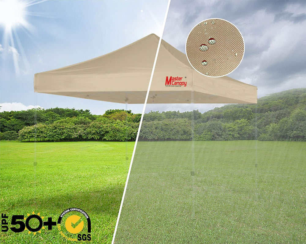 MASTERCANOPY 10x10 Replacement Pop Up Canopy Top for Kingkong Frame Beige