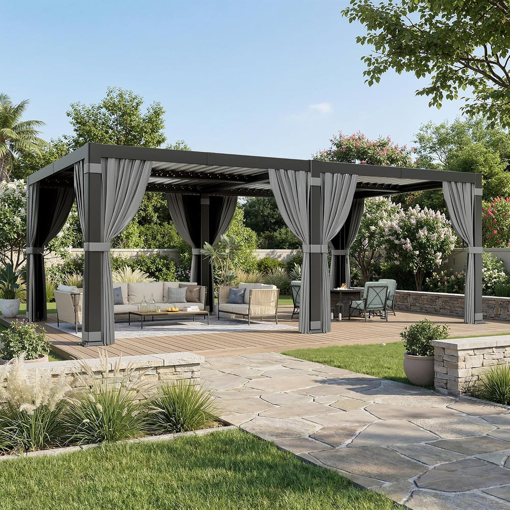 Airwire 12'x20' Louvered Pergola Aluminum Frame Gray