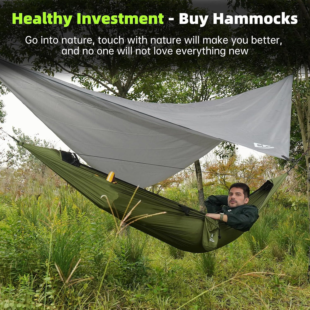 Camping Hammock with Mosquito Net, Underquilt & Rain Fly Tarp
