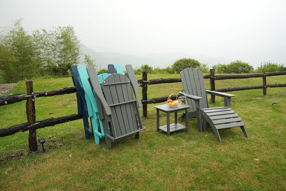 nevilywood HDPE Folding Ottoman, Adirondack Chair Footrest, Coffee