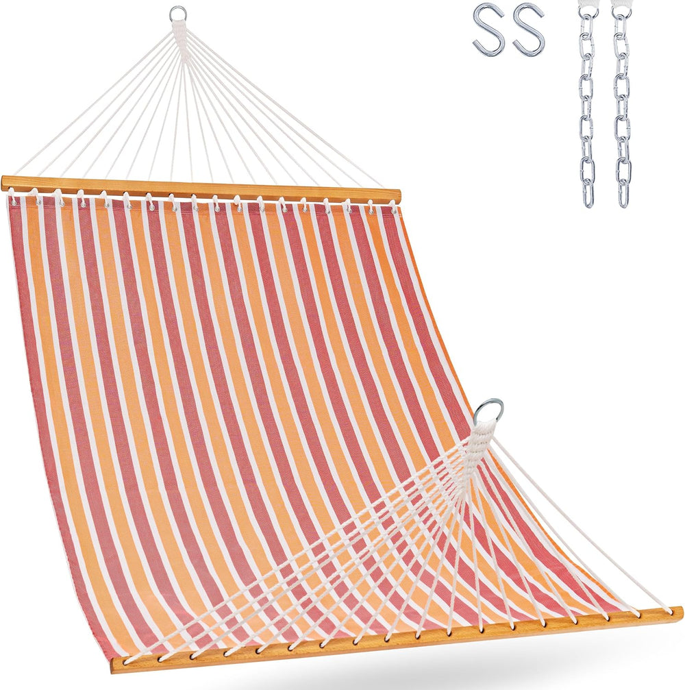 Lazy Daze Double Textliene Quick Dry Hammock with Spreader Bar for Outdoor