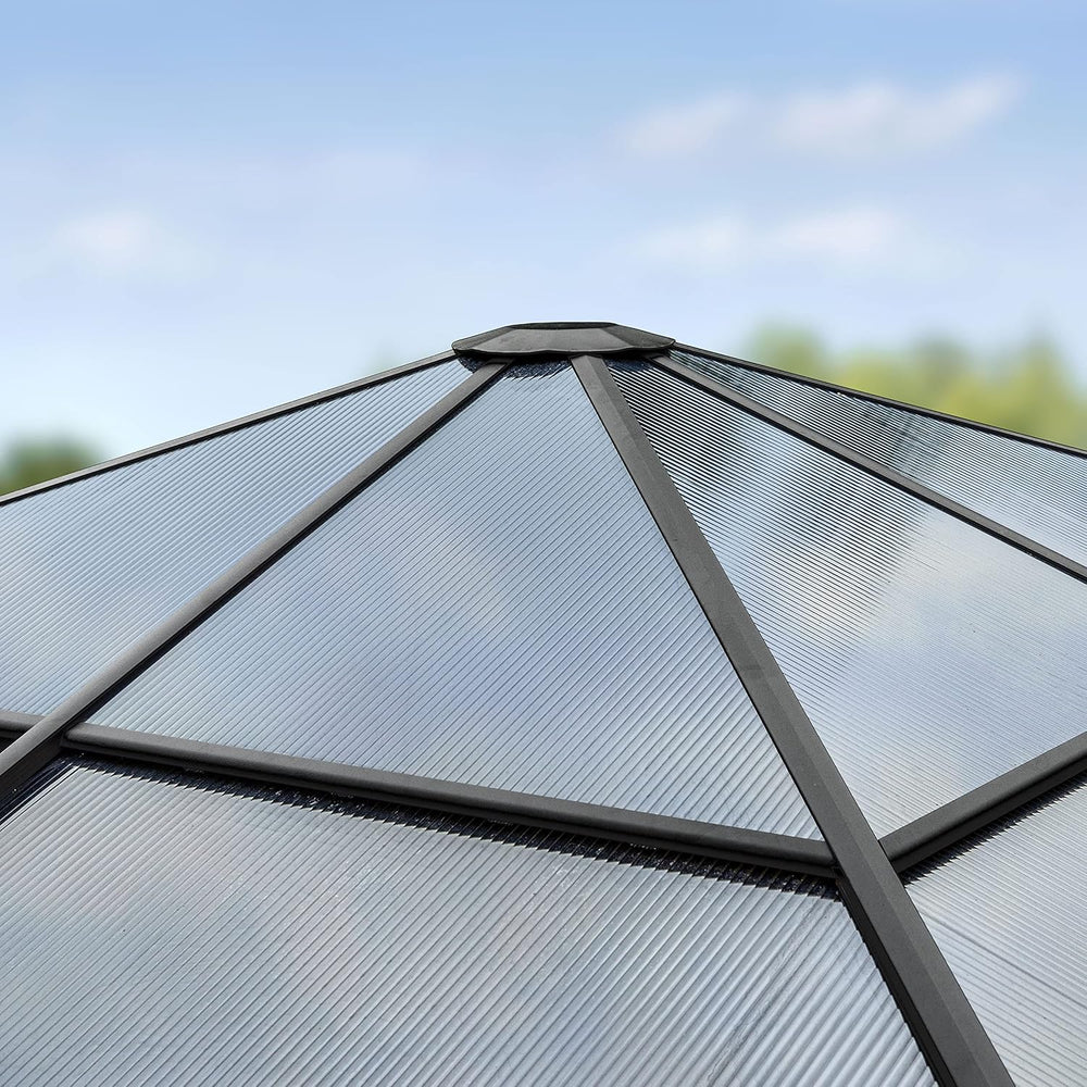 TOOLPORT 10x10 ft Hardtop Gazebo Polycarbonate Roof