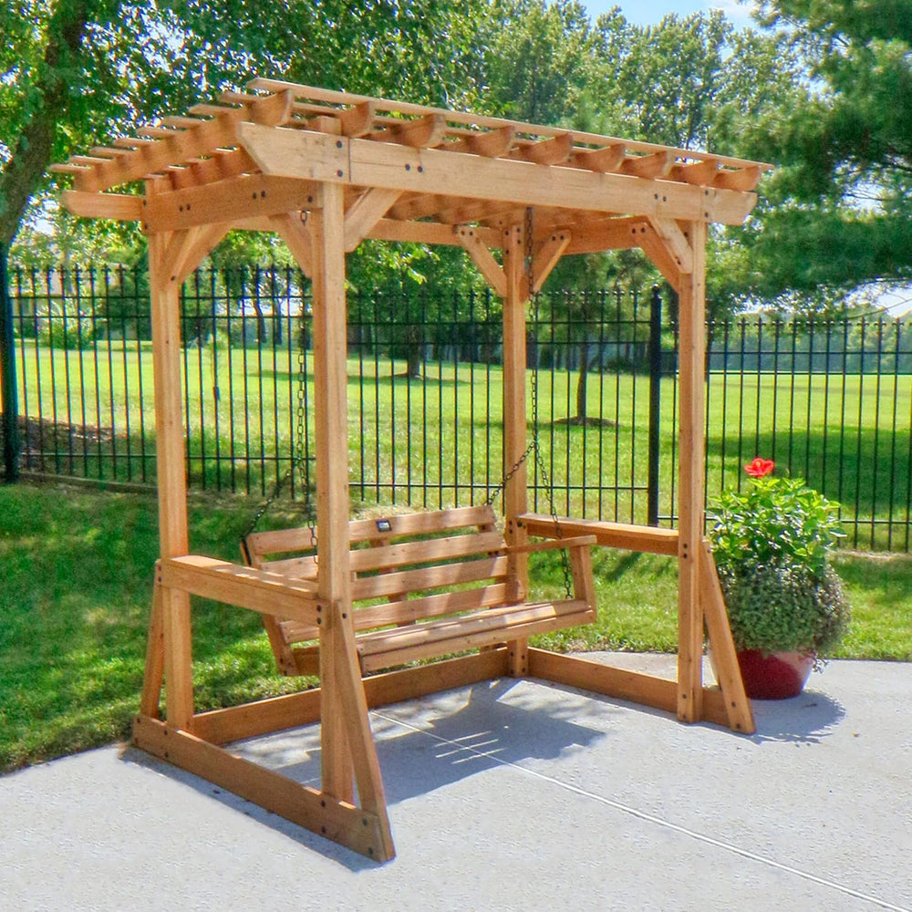 Backyard Discovery Callahan 8' x 5' Cedar Wood Outdoor Patio Pergola ...