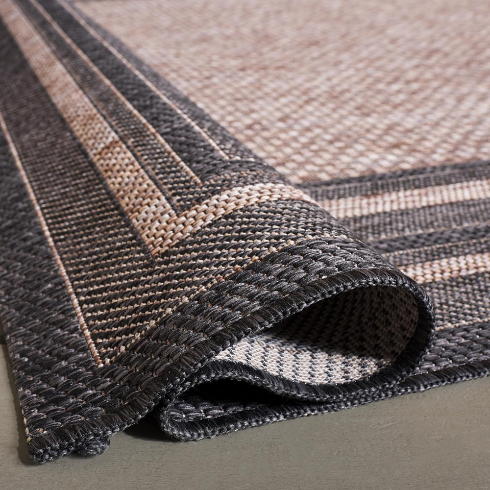 SAFAVIEH Courtyard Collection 9' x 12' Natural / Black CY8475 Indoor/...