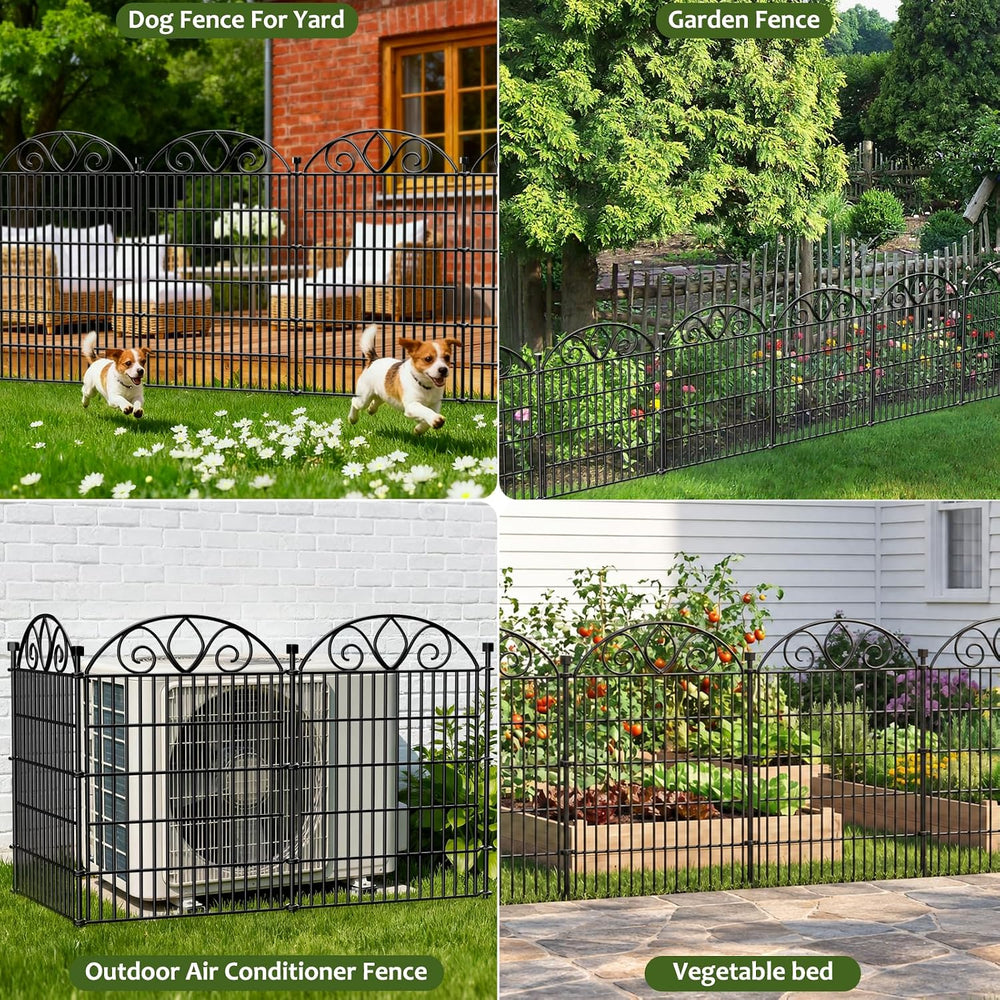 No Dig Garden Fence, Outdoor Dog Fence for Yard, 48 in, 10 Panels