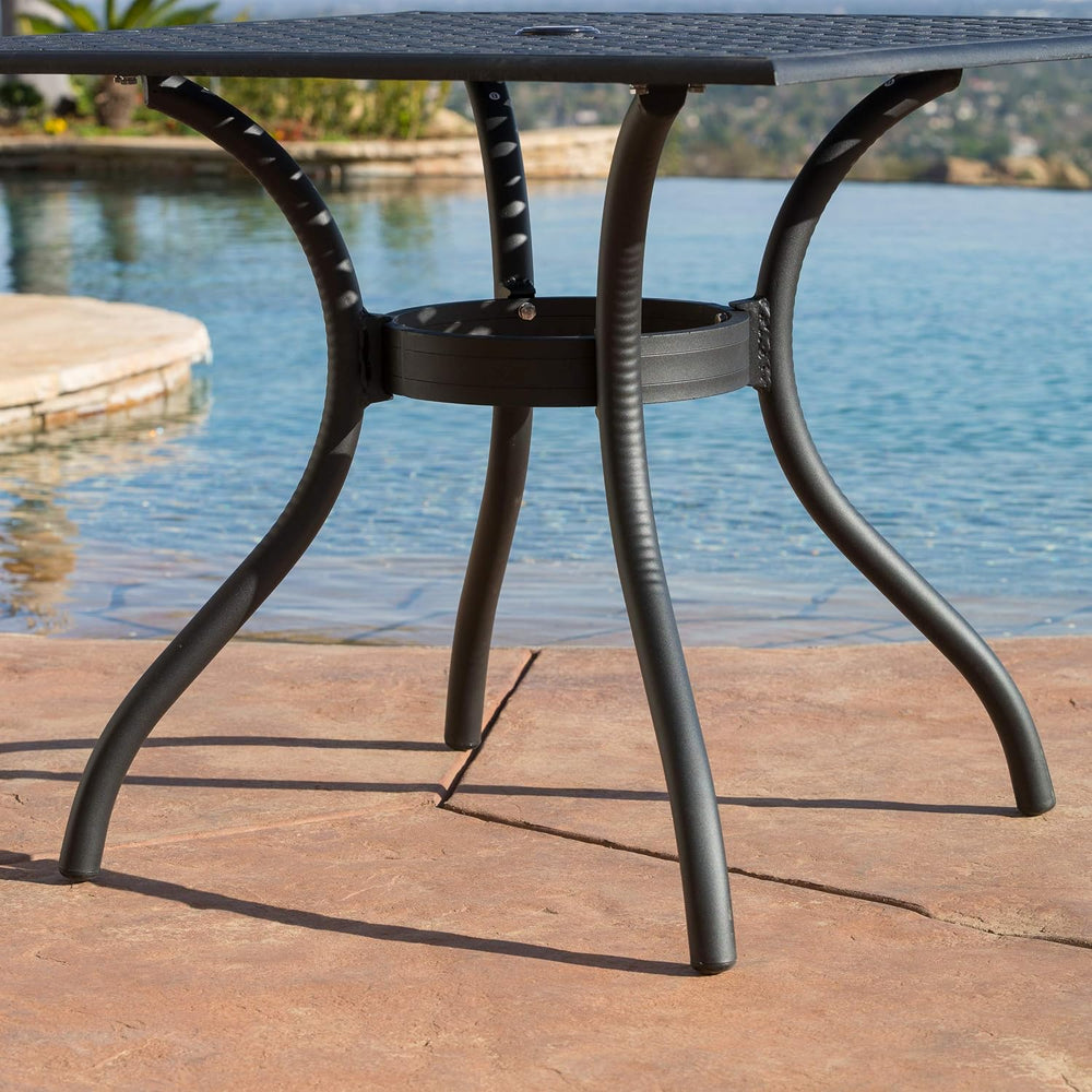 Christopher Knight Home Hallandale Cast Aluminum Outdoor Dining Set, 5-Pcs Se...