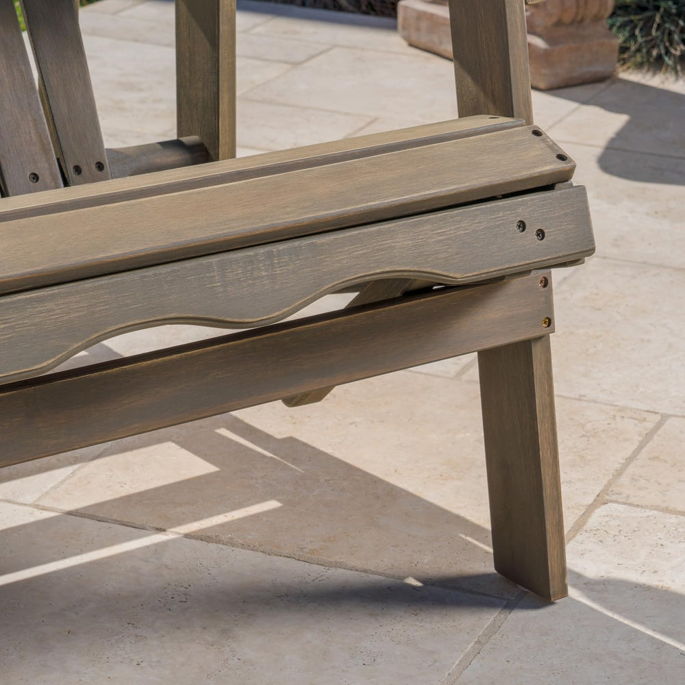 GDFStudio Noble House Hayle Reclining Wood Adirondack Chair w/Footrest (Set o...