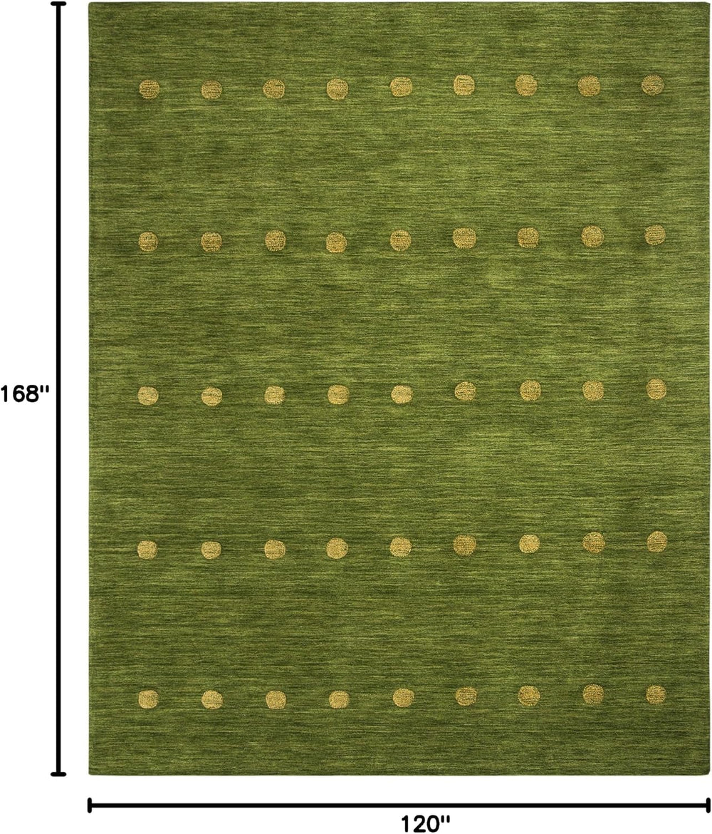 SAFAVIEH Himalaya Collection Area Rug - 10' x 14', Green, Handmade Do...