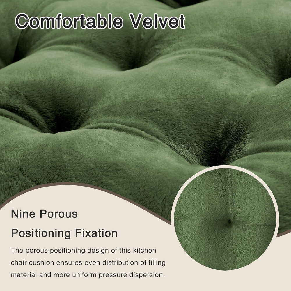 OVOV 4 Pack Chair Cushions for Dining Chairs 15.5"x15.5" Green