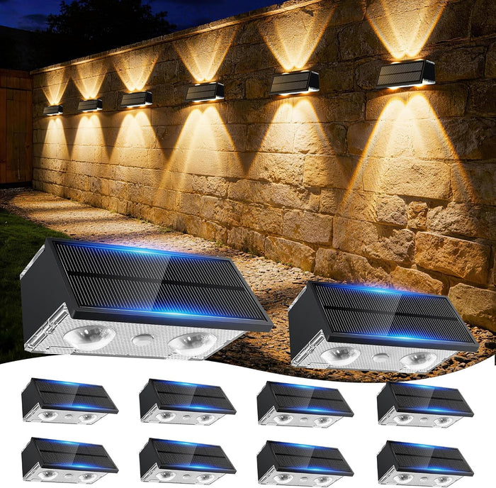 Solar Fence Lights Outdoor, 10 Pack Fence Solar Lights Waterproof