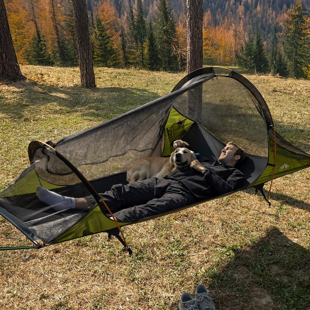 Night Cat Flat Lay Hammock Tent: Portable Lightweight Camping Hammock with Mo...