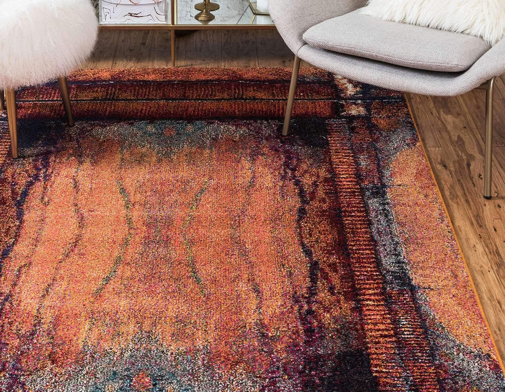 Unique Loom Estrella Collection Rustic, Distressed, Modern, Abstract Area Rug...