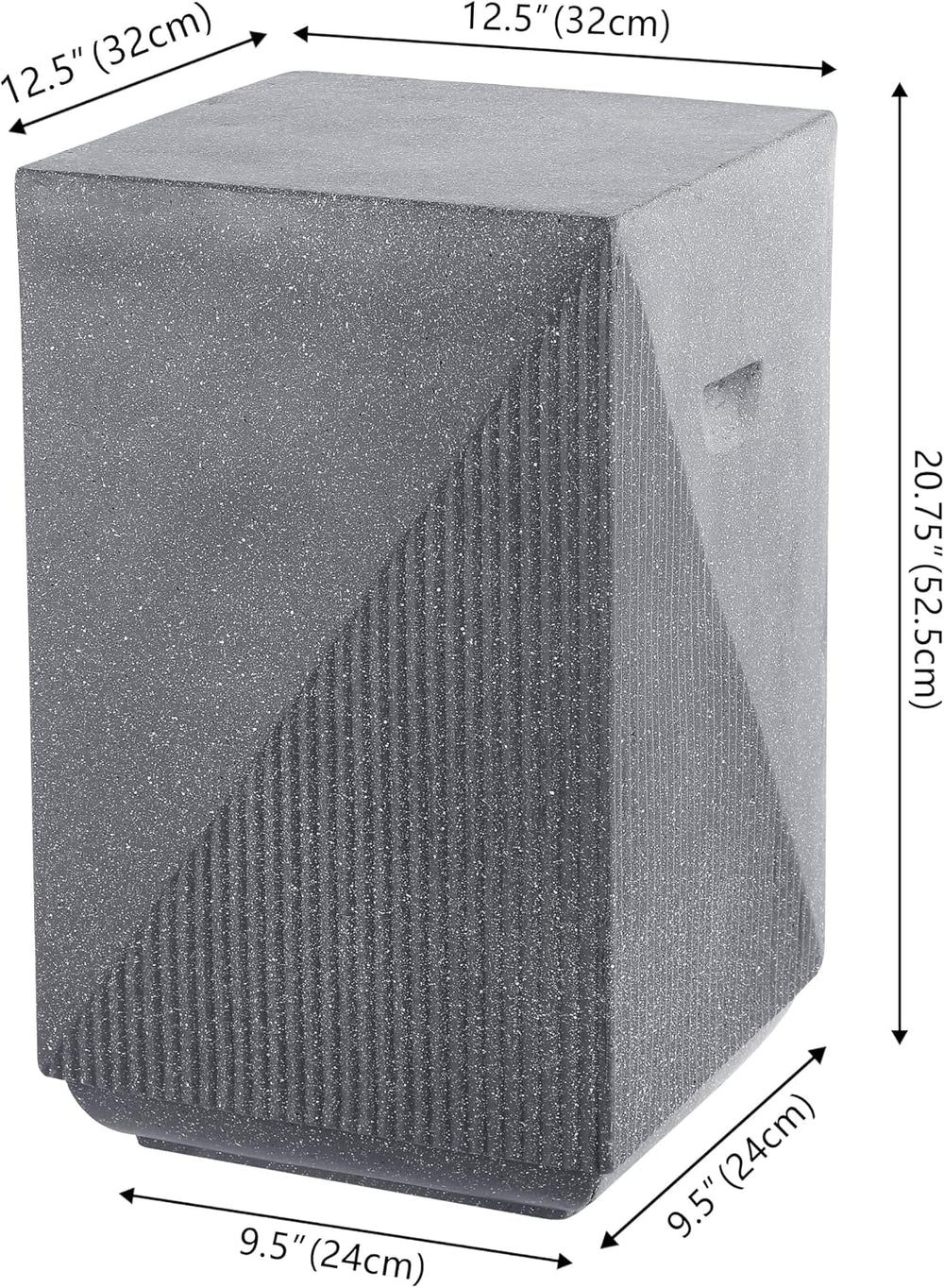 JONATHAN Y Adrian Outdoor Side Table Stool Polyresin 21", Gray Terrazzo
