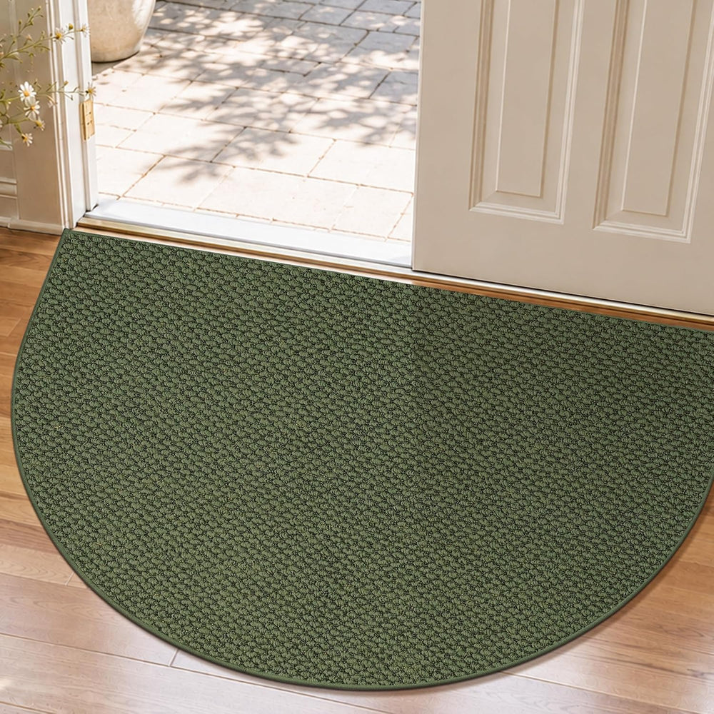 Dirt Trapper Door Mat 32" x 48", Non-Slip, Half Circle, Green