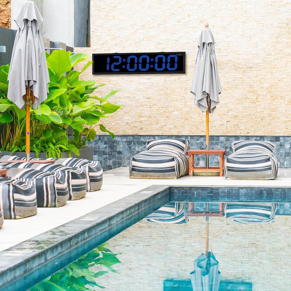 Ivation Large Outdoor Waterproof Digital Clock w/Big Display & Timer, 36&...