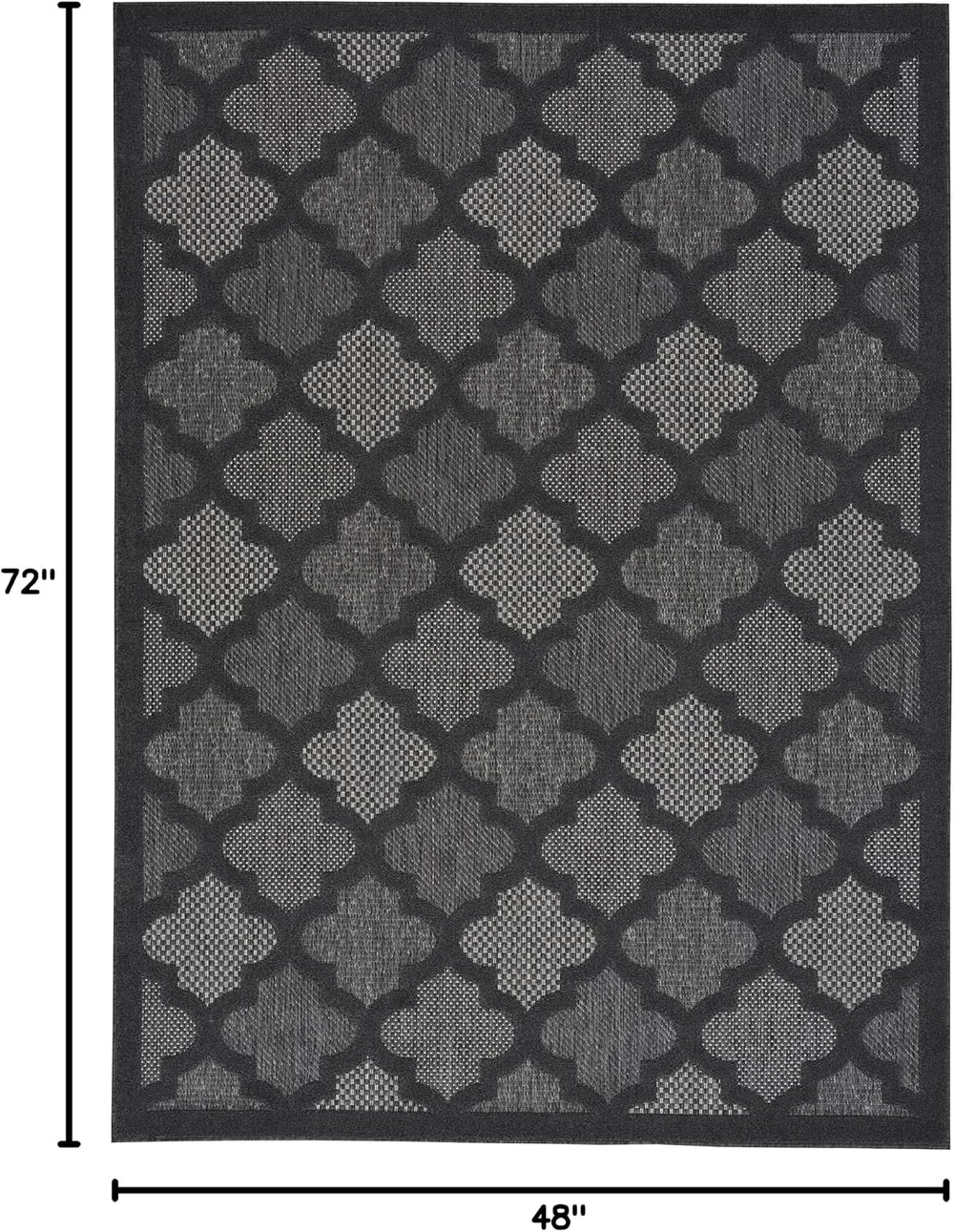 Nourison Home Easy Care Charcoal Black 4' x 6' Area Rug - Easy Clean,...
