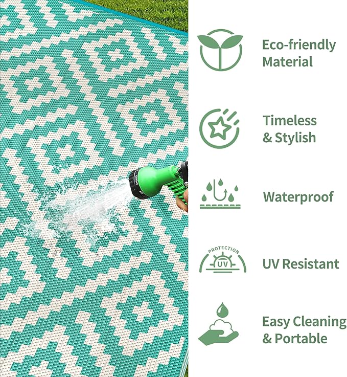 GENIMO Outdoor Rug for Patio Clearance, 6'x9' Waterproof Camping Mat,...
