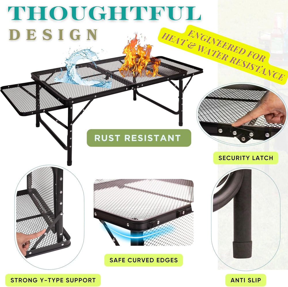 Folding Table w/ Carry Bag, Paper Towel Holder, Garbage Holder, Wing Panels, ...