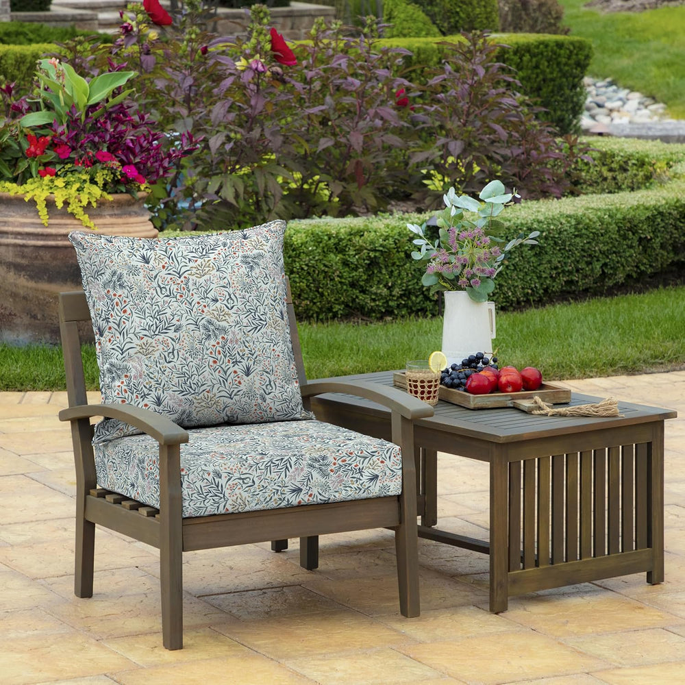 Arden Outdoor Deep Seat Cushion Set, 2-Pack, 22x24, Pistachio Botanical