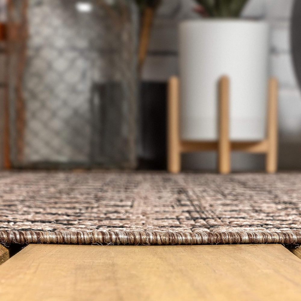 JONATHAN Y Moroccan Geometric Indoor Outdoor Area Rug 8X10 Natural/Black, Our...