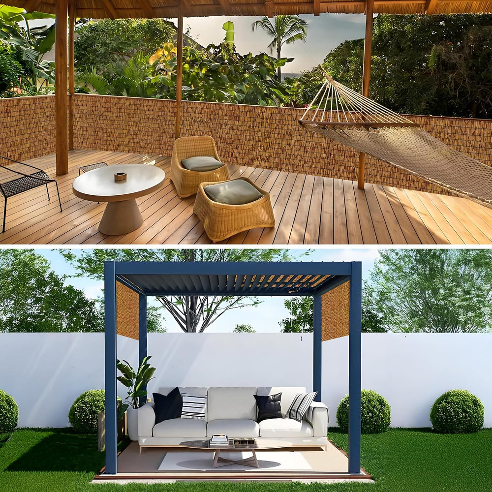 Reed Fencing Roll 4.92x25ft, 85% Shade Natural Bamboo Privacy Screen, Decorat...