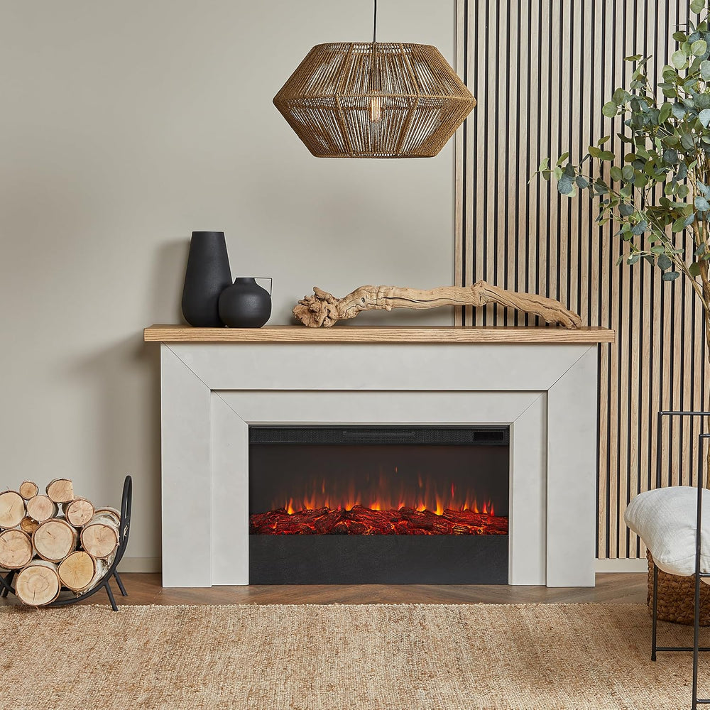 Real Flame Malie 68" Landscape Electric Fireplace with Mantel for Living...