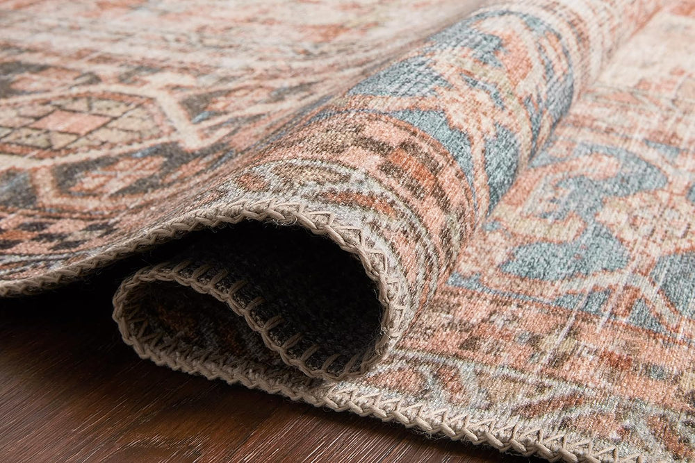 Loloi Loren Terracotta/Sky 5'-0" x 7'-6" Area Rug