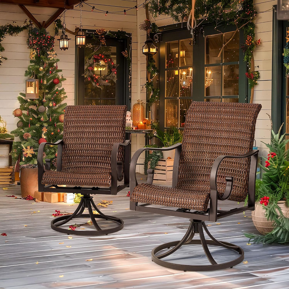 EROMMY Patio Swivel Chairs Set of 2, Heavy Duty Outdoor Dining Chair with 23....