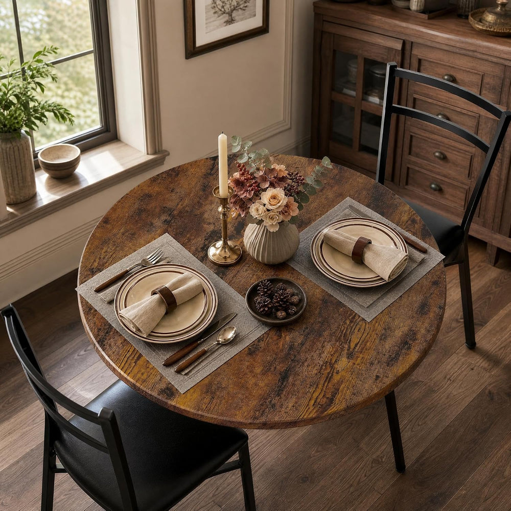 Garvee Dining Table Set for 2, Wooden Kitchen Table and Chairs of 2 with Upho...