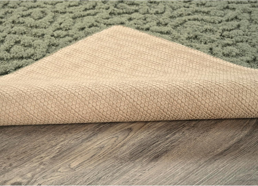 Garland Rug Ivy 6 Ft. X 9 Ft. Sage Green Floral Solid Color Area Rug - Durabl...