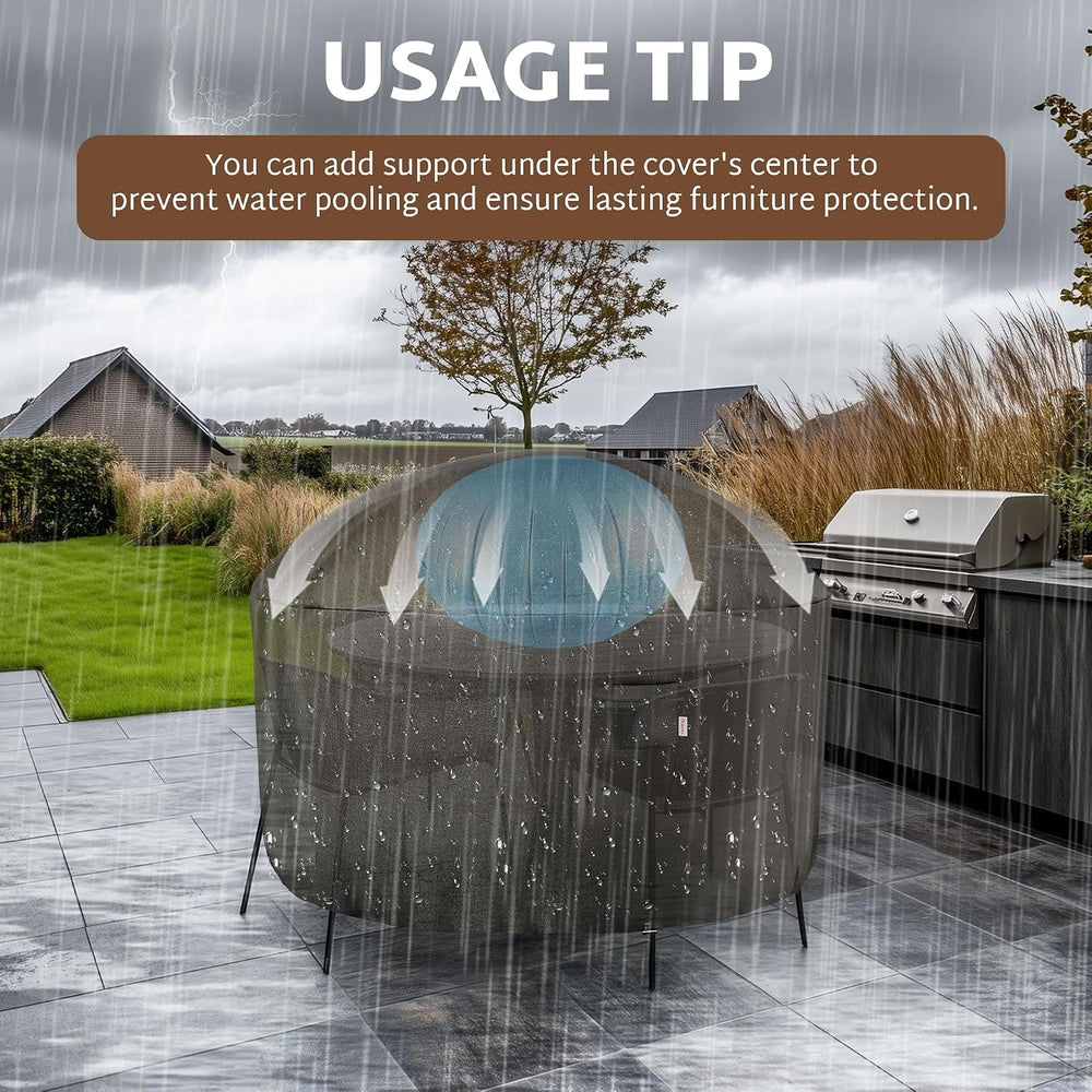 iBirdie Outdoor Round Table Cover 70 x 28 inch, 6 ft, Waterproof, 600D