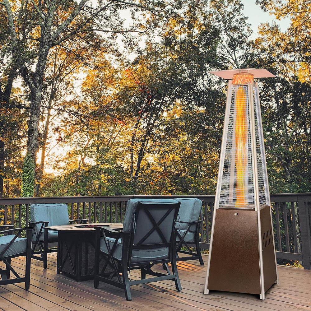 Hykolity 48000 BTU Pyramid Patio Heater, Outdoor Propane Heaters with Wheels ...