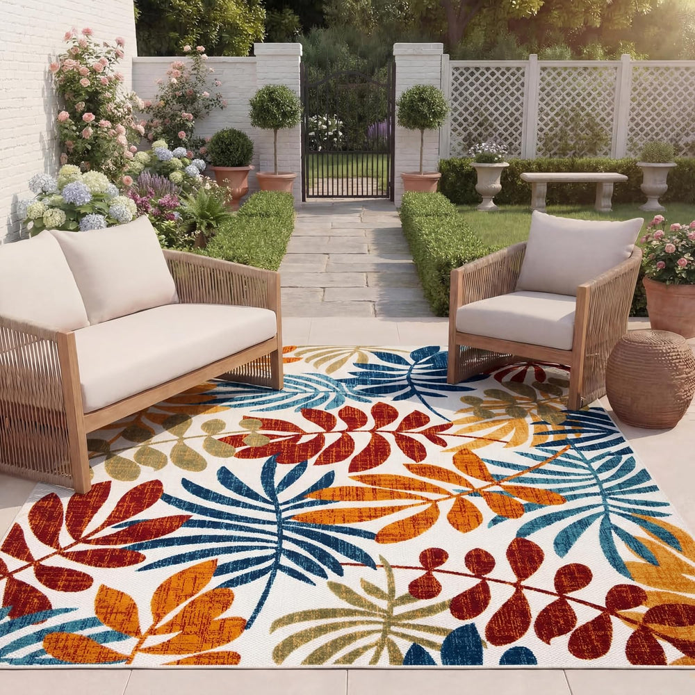 SAFAVIEH Washable Rug Outdoor Cabana Collection - 8' x 10', Cream &am...