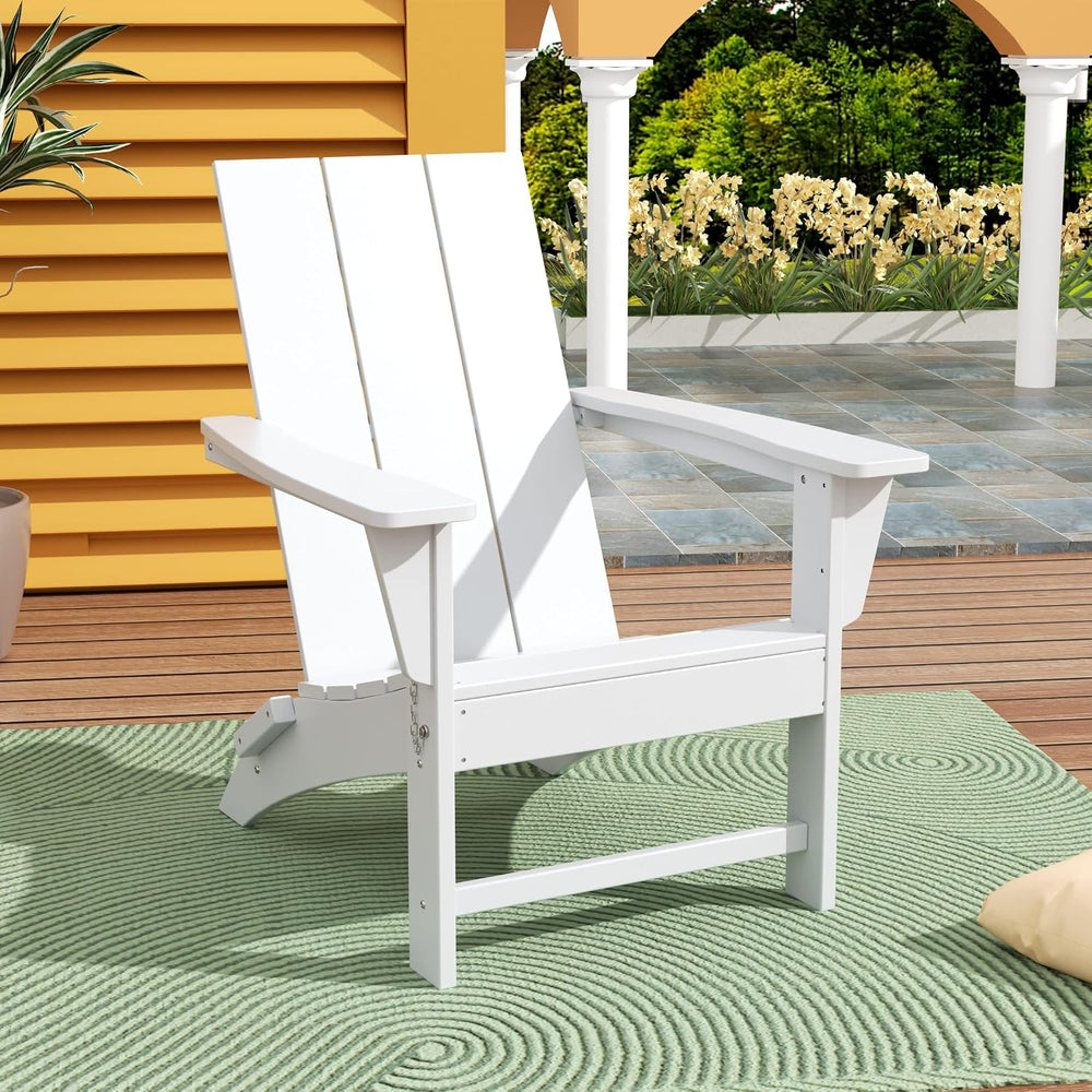 WestinTrends Ashore Modern Outdoor Folding Adirondack Chair, White