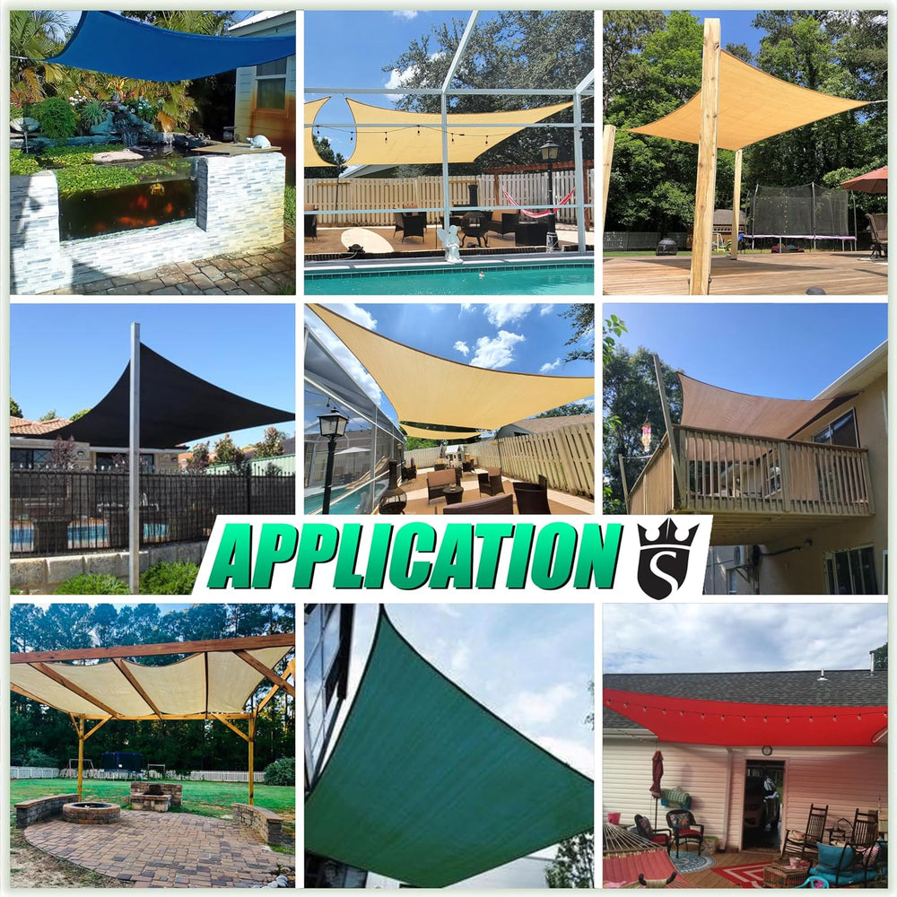 Royal Shade 12' x 20' Beige Rectangle Sun Shade Sail Canopy Outdoor P...