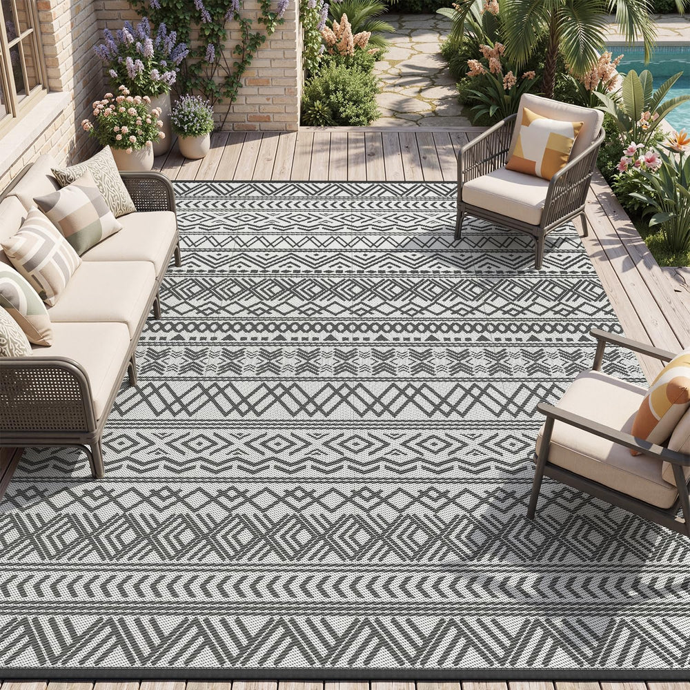 MontVoo-Outdoor Rug Waterproof 6x9 ft Outdoor Carpet Patio Rug Mat Reversible...