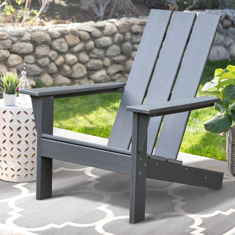 ATR ART TO REAL 1PC HDPE Adirondack Chairs Fire Pit Chair for Relaxing Gray