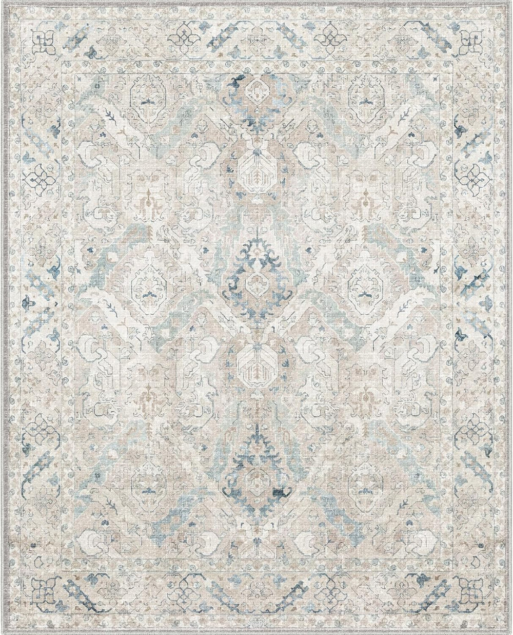 8x10 Area Rugs for Living Room, Machine Washable Non Slip Vintage Retro Rugs,...
