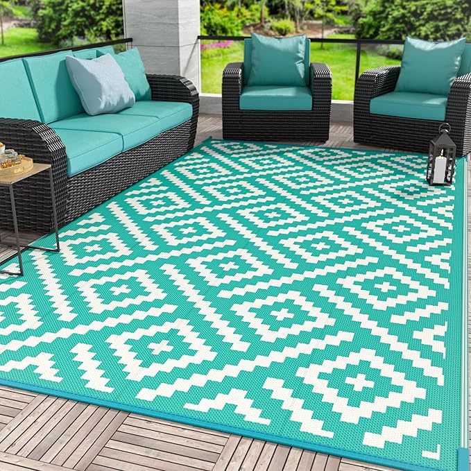 GENIMO Outdoor Rug for Patio Clearance, 6'x9' Waterproof Camping Mat,...