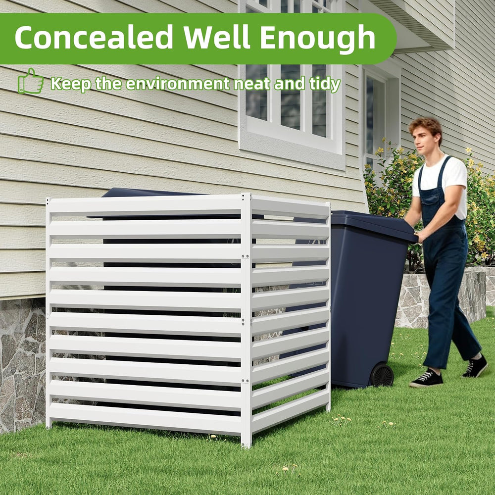 42” H x 38” W Air Conditioner Fence 3 Panels, Metal Privacy Fence Panels, Poo...