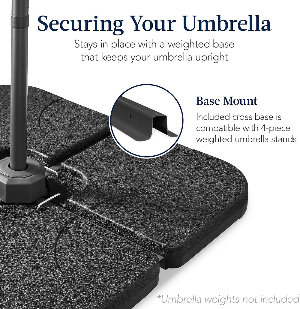 Best Choice Products 10ft Offset Cantilever Hanging Market Patio Umbrella, Sm...