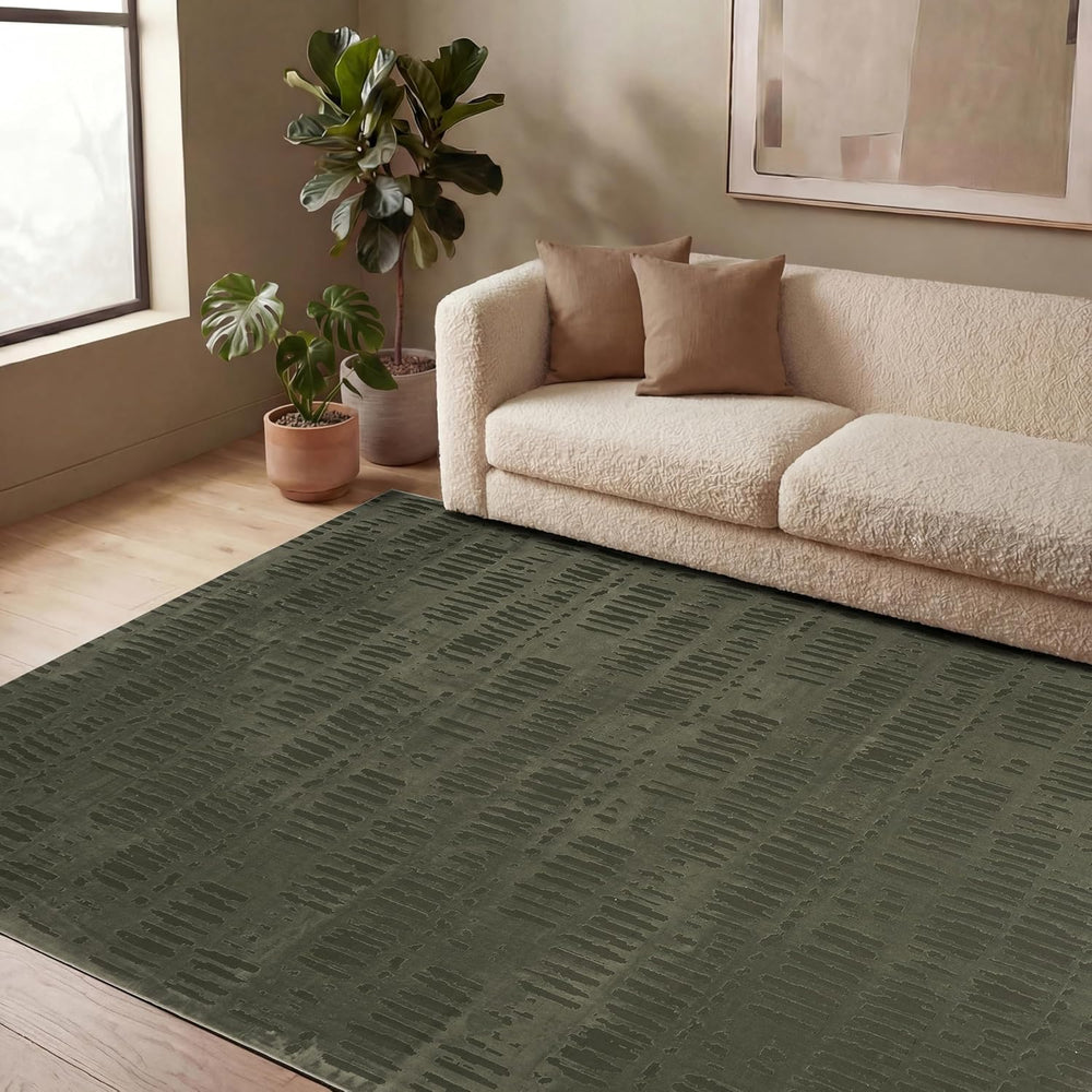 Revival Rugs Shell 7'x9' Area Rugs - Washable, Medium Pile, Green