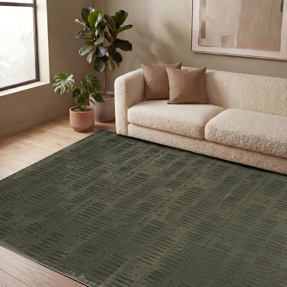 Revival Rugs Shell 9'x12' Area Rugs - Washable, Medium Pile, Green