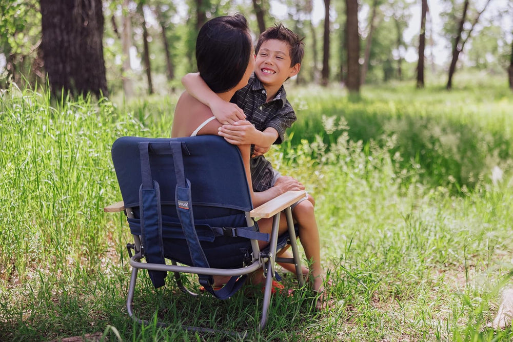 Picnic TIME Descanso Padded Beach Chair, Low Camping Chair with Removable Was...