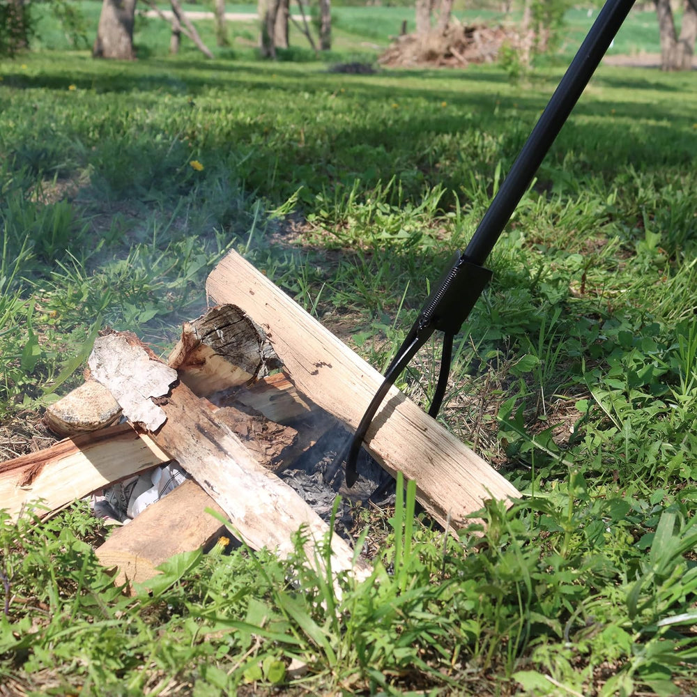 Redneck Convent Heavy-Duty Log Grabber Fire Tongs Poker Tool with Spring Hand...