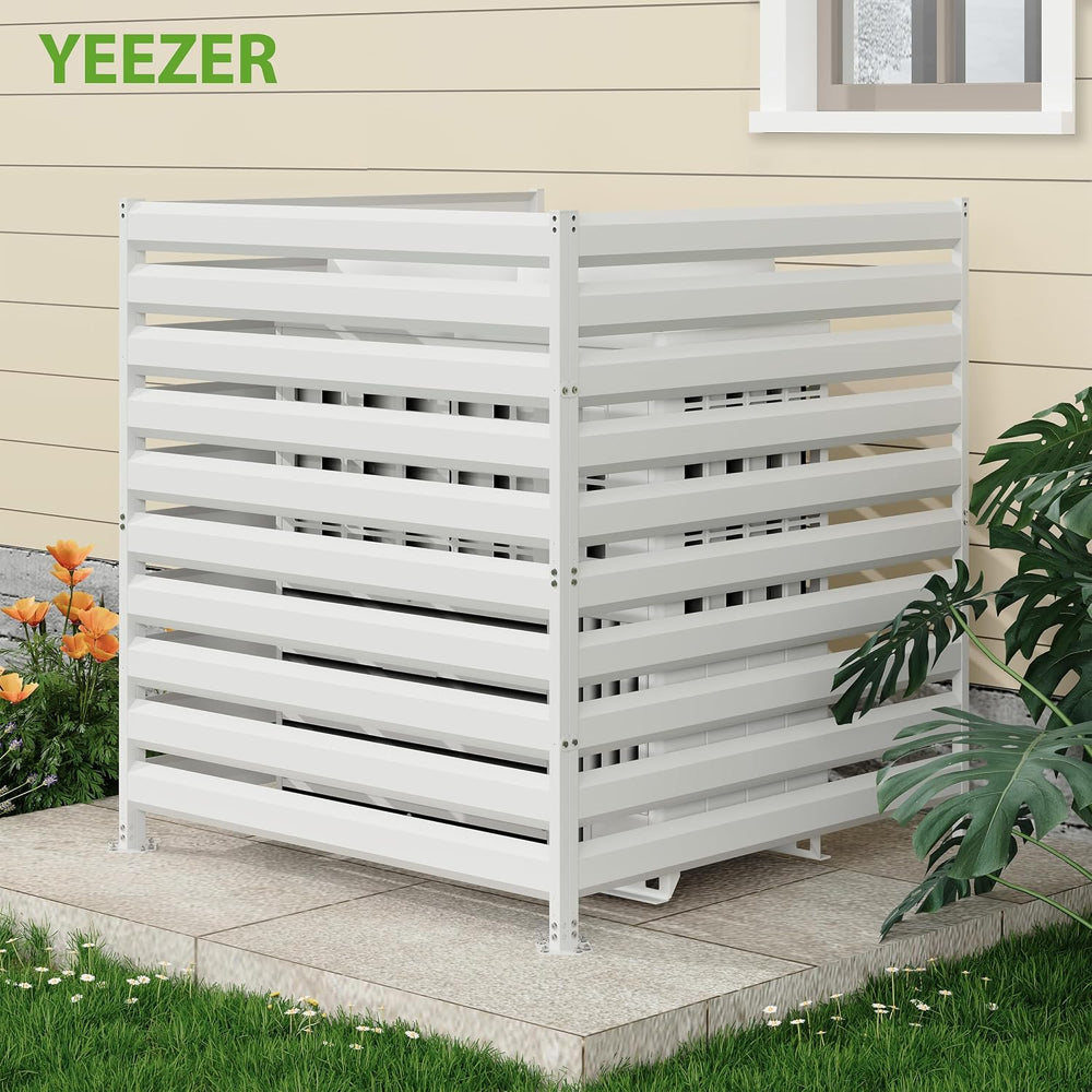 42” H x 38” W Air Conditioner Fence 3 Panels, Metal Privacy Fence Panels, Poo...