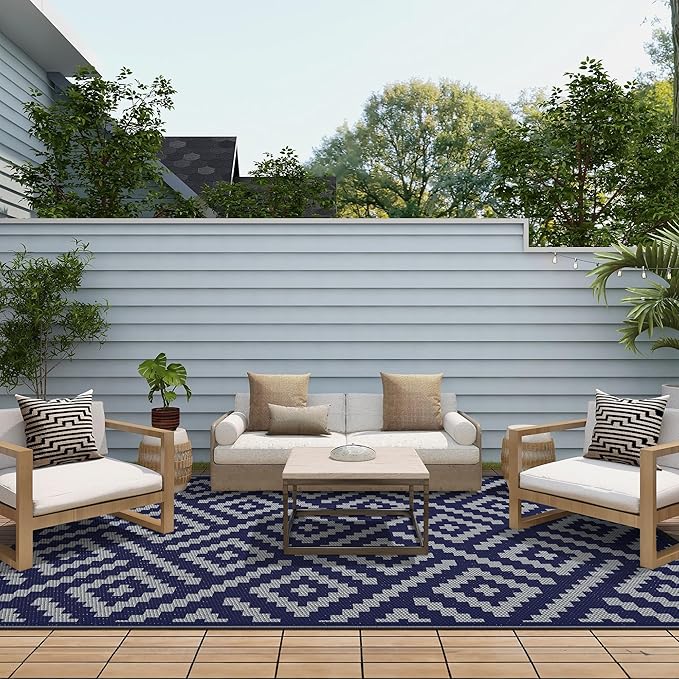 GENIMO Outdoor Rug for Patio Clearance, 5'x8' Waterproof Camping Mat,...